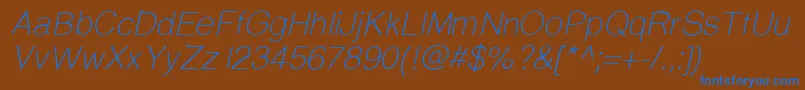 Prinsesstartalightitalicdemo-Schriftart – Blaue Schriften auf braunem Hintergrund
