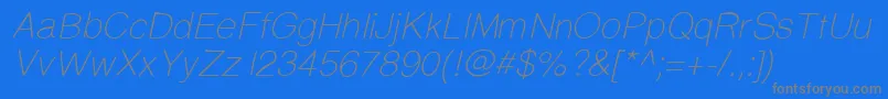 Prinsesstartalightitalicdemo Font – Gray Fonts on Blue Background