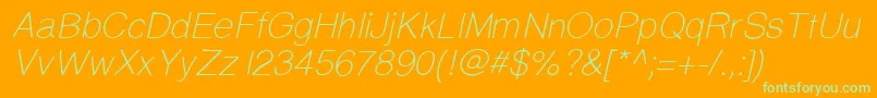 Prinsesstartalightitalicdemo Font – Green Fonts on Orange Background