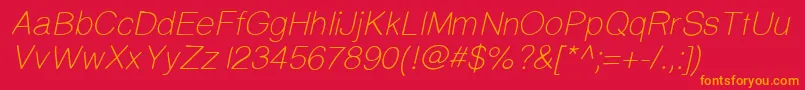 Prinsesstartalightitalicdemo Font – Orange Fonts on Red Background