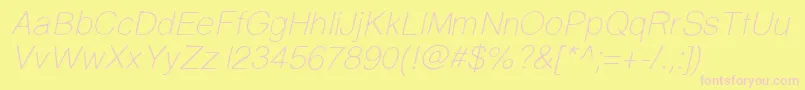 Prinsesstartalightitalicdemo Font – Pink Fonts on Yellow Background