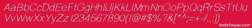 Prinsesstartalightitalicdemo Font – White Fonts on Red Background