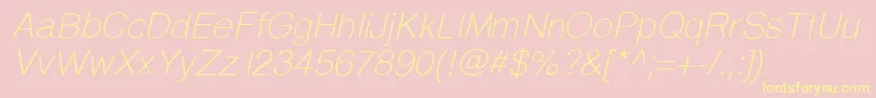 Prinsesstartalightitalicdemo Font – Yellow Fonts on Pink Background