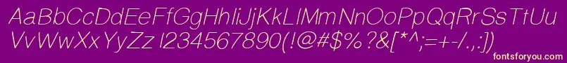 Prinsesstartalightitalicdemo Font – Yellow Fonts on Purple Background