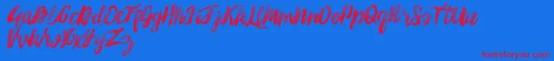 SunshineMelody Font – Red Fonts on Blue Background