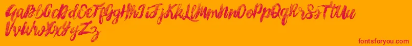 SunshineMelody Font – Red Fonts on Orange Background