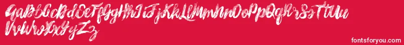 Fonte SunshineMelody – fontes brancas em um fundo vermelho