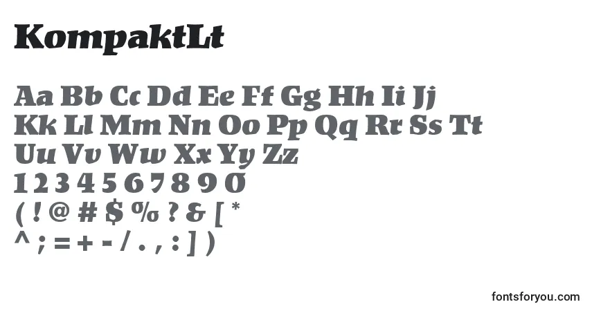 Шрифт KompaktLt – алфавит, цифры, специальные символы