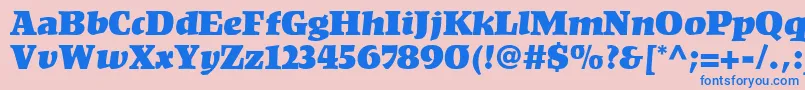 KompaktLt Font – Blue Fonts on Pink Background