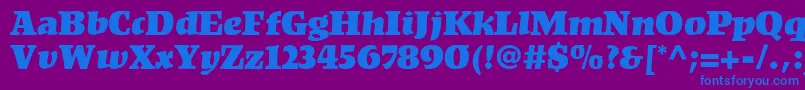 KompaktLt-Schriftart – Blaue Schriften auf violettem Hintergrund