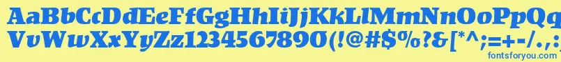 KompaktLt Font – Blue Fonts on Yellow Background