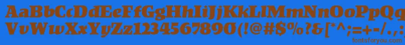 KompaktLt Font – Brown Fonts on Blue Background