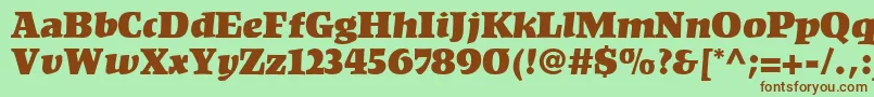 Шрифт KompaktLt – коричневые шрифты на зелёном фоне