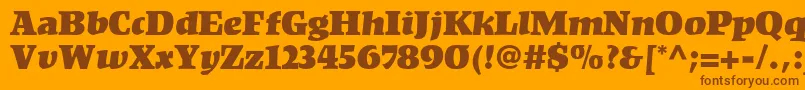 KompaktLt Font – Brown Fonts on Orange Background