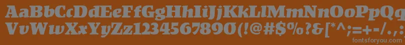 フォントKompaktLt – 茶色の背景に灰色の文字