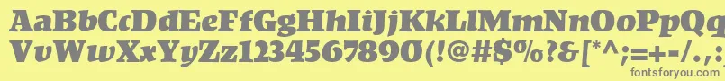 KompaktLt Font – Gray Fonts on Yellow Background