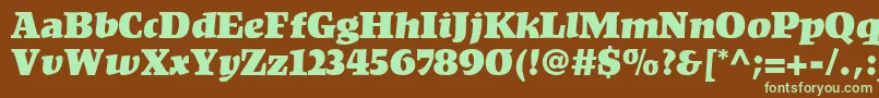 KompaktLt Font – Green Fonts on Brown Background