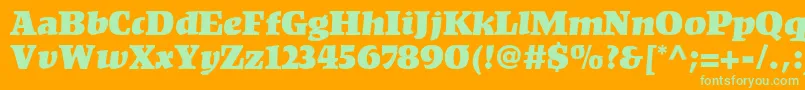 KompaktLt Font – Green Fonts on Orange Background