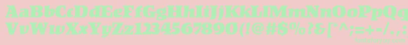KompaktLt Font – Green Fonts on Pink Background