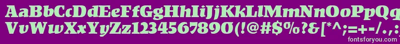 KompaktLt Font – Green Fonts on Purple Background