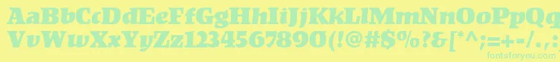 KompaktLt Font – Green Fonts on Yellow Background
