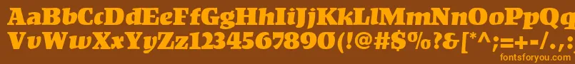 KompaktLt Font – Orange Fonts on Brown Background