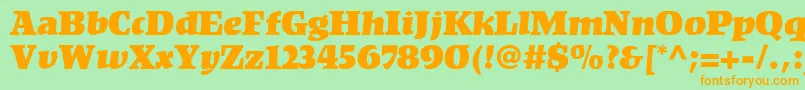 KompaktLt Font – Orange Fonts on Green Background