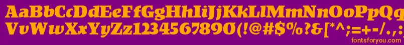 KompaktLt Font – Orange Fonts on Purple Background