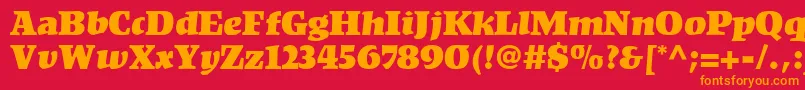 KompaktLt Font – Orange Fonts on Red Background