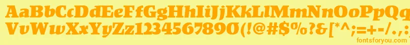KompaktLt Font – Orange Fonts on Yellow Background