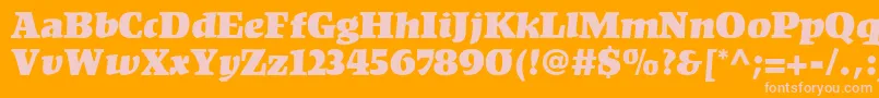フォントKompaktLt – オレンジの背景にピンクのフォント