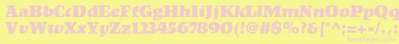 KompaktLt Font – Pink Fonts on Yellow Background