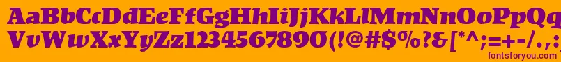 KompaktLt Font – Purple Fonts on Orange Background