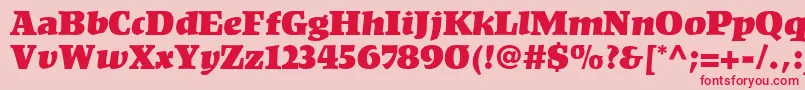 KompaktLt Font – Red Fonts on Pink Background