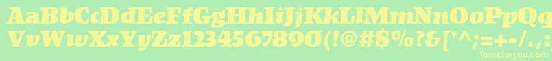 KompaktLt Font – Yellow Fonts on Green Background