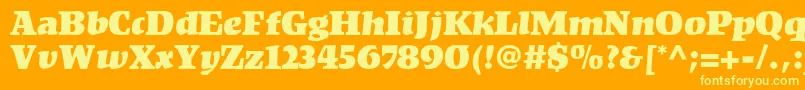 KompaktLt Font – Yellow Fonts on Orange Background