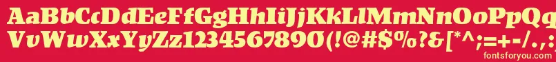 KompaktLt Font – Yellow Fonts on Red Background