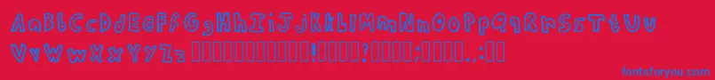 フォントWaveblocksRegular – 赤い背景に青い文字