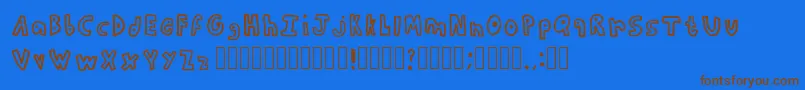WaveblocksRegular Font – Brown Fonts on Blue Background