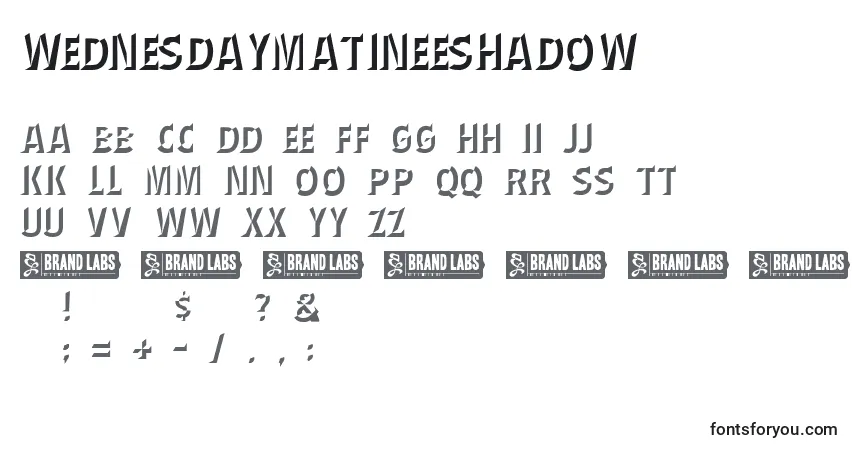 Шрифт WednesdayMatineeShadow – алфавит, цифры, специальные символы