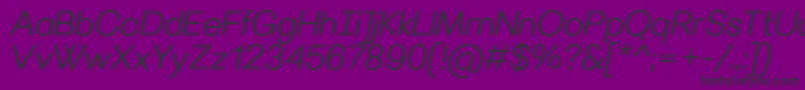 VilleraySemilightitalic Font – Black Fonts on Purple Background