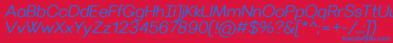 フォントVilleraySemilightitalic – 赤い背景に青い文字