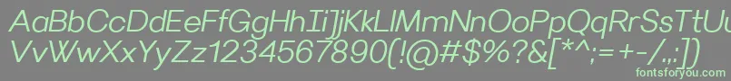 VilleraySemilightitalic Font – Green Fonts on Gray Background