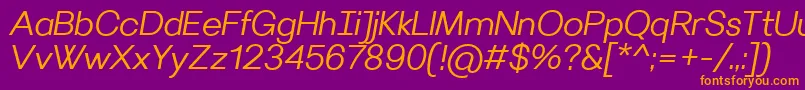 VilleraySemilightitalic Font – Orange Fonts on Purple Background