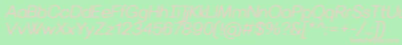 VilleraySemilightitalic Font – Pink Fonts on Green Background