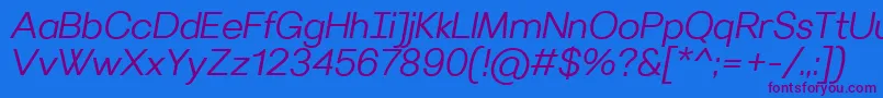 VilleraySemilightitalic Font – Purple Fonts on Blue Background