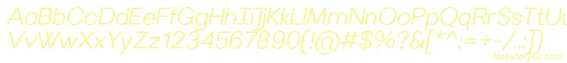 Шрифт VilleraySemilightitalic – жёлтые шрифты на белом фоне