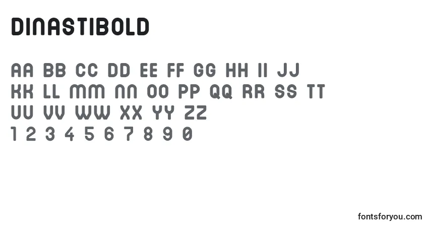 A fonte DinastiBold – alfabeto, números, caracteres especiais