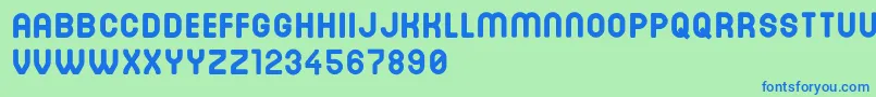 フォントDinastiBold – 青い文字は緑の背景です。