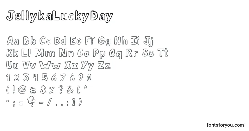 JellykaLuckyDay-fontti – aakkoset, numerot, erikoismerkit